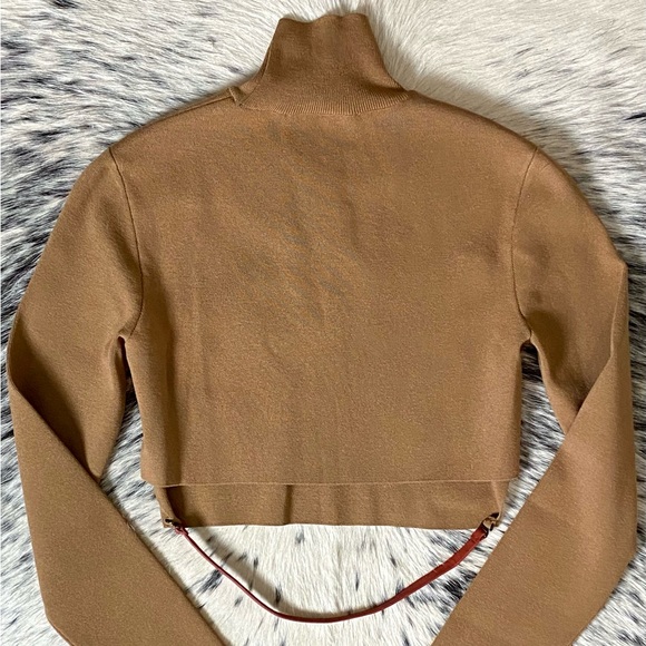 ZEYNEP ARCAY LEATHER STRAP CROPPED TURTLENECK, SZ IT/40 FR/36 US/2-4 - Picture 14 of 14